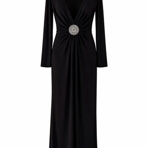 Cache Black Wide Leg Jumpsuit with Crystal Detail